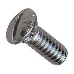 Slotted Round Ribbed Neck Steel Zinc Plated Track Bolt